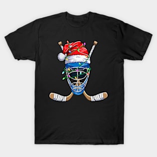 Santa Sports Christmas Hockey Player T-Shirt